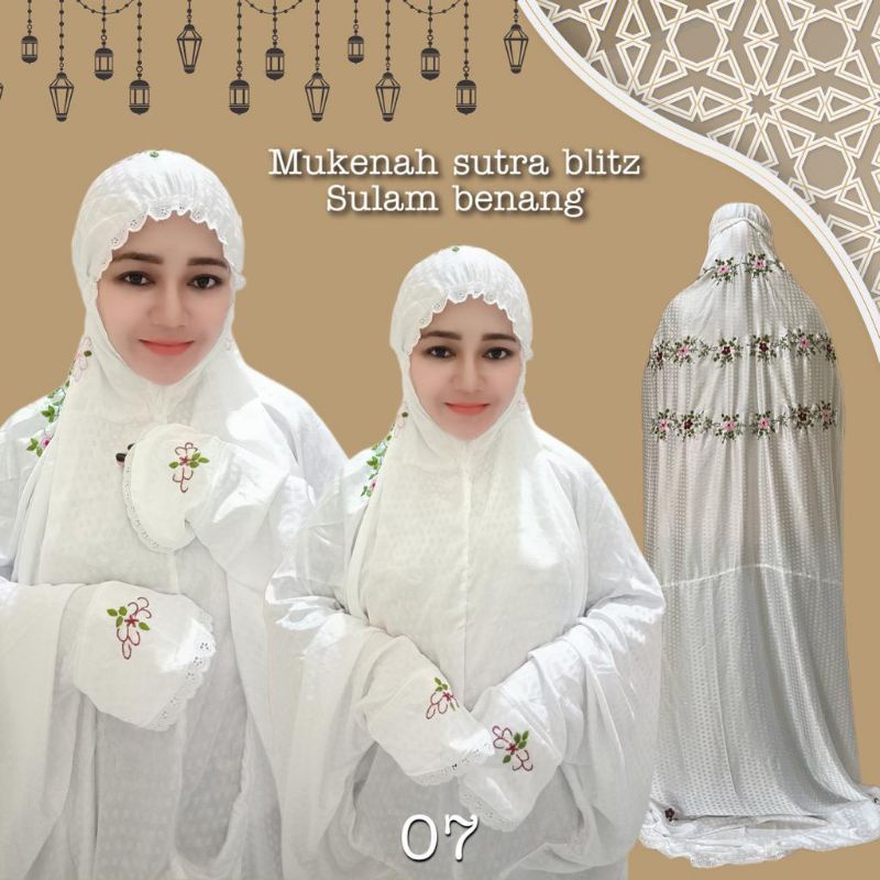 mukena terusan sutra blitz sulam