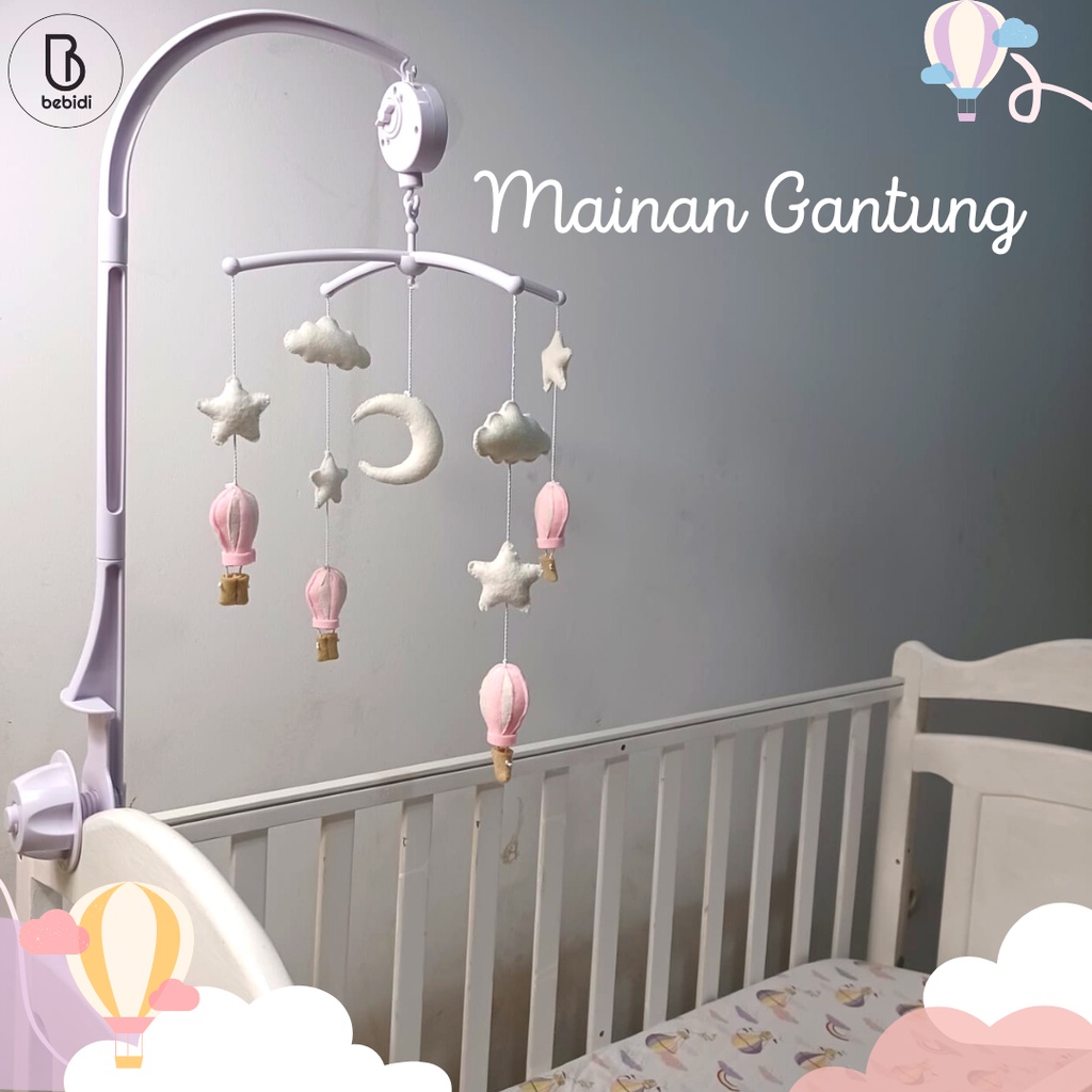 Mainan Gantung Musik Kelambu Bayi Aksesoris Box Tempat Tidur Baby Musical Baby Crib Melodi