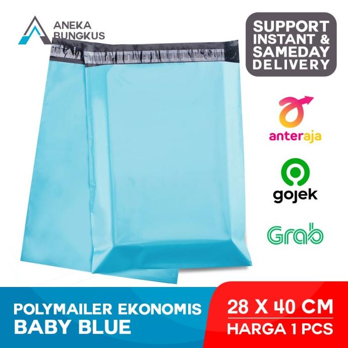 

Polymailer Ekonomis Baby Blue | Plastik Packing Online Murah - 28x40 ram06