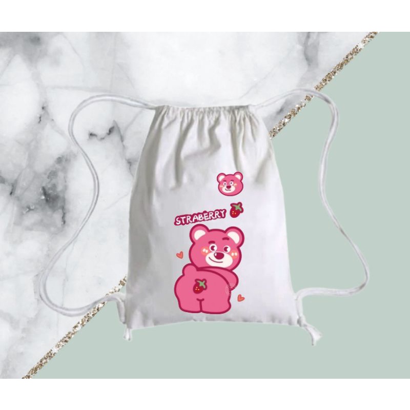 ASP-Tas Srut atau String Bag  Toy Story ( BISA Request GAMBAR)-Lotso and stouberry
