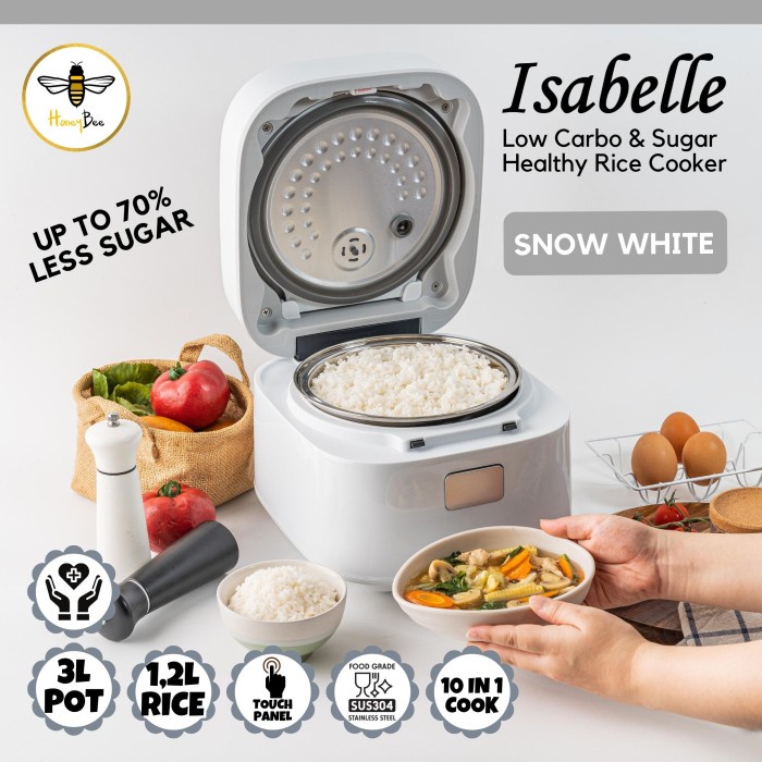 Honeybee Isabelle - Low Carbo & Sugar Digital Rice Cooker 3L/1.2L Nasi