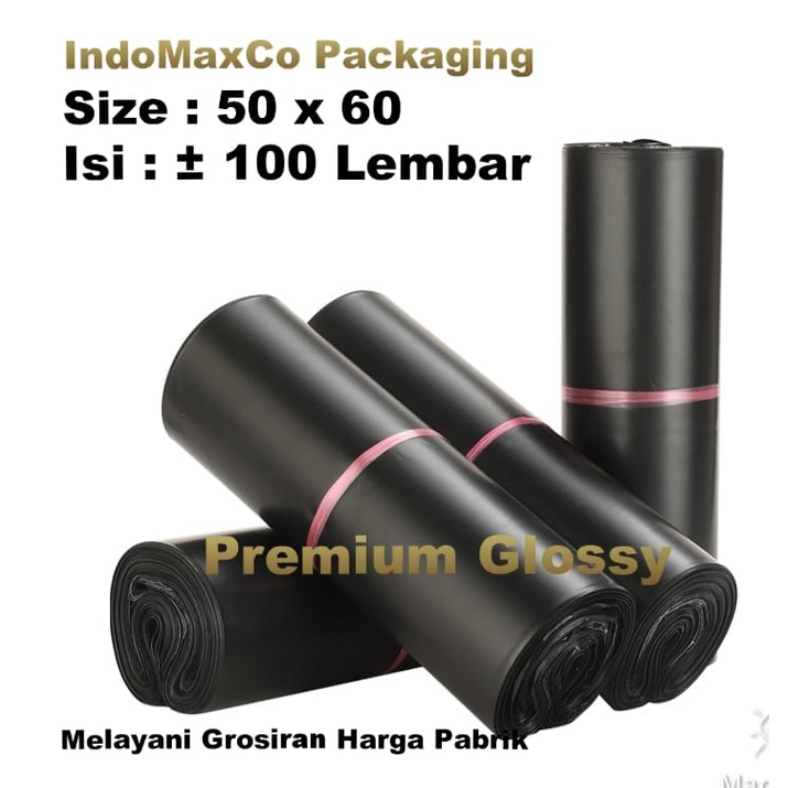 

Polymailer Kantong Plastik Packing Premium Glossy Hitam 50 x 60 / Plastik Packing Baju, Accesories / Packing Olshop