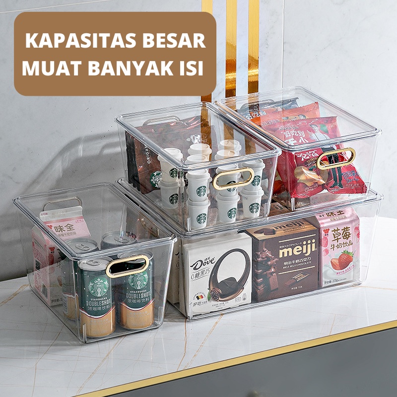 Starlight Kotak Penyimpanan Transparan Storage Organizer Serbaguna Kotak Kontainer Toples Makanan Cemilan Snack Botol Sayur Buah Kulkas HSB607