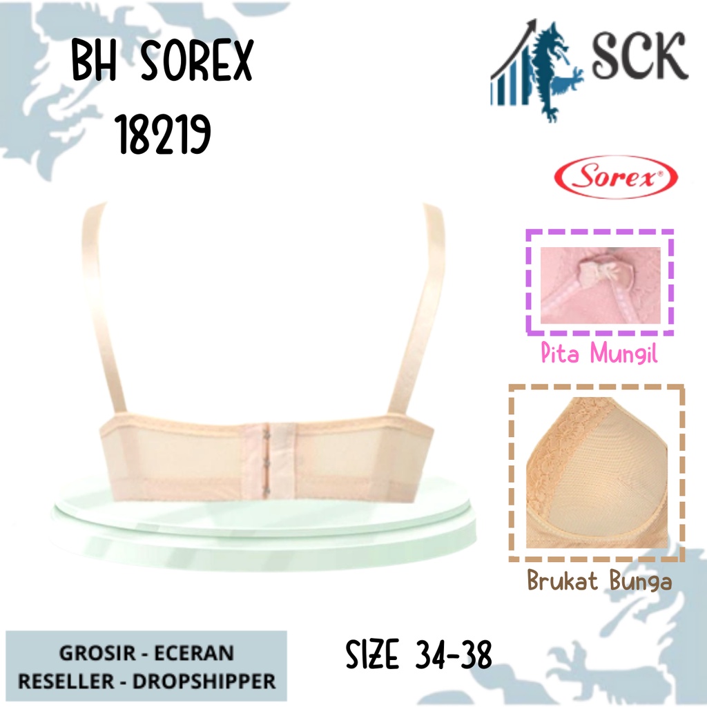 BH SOREX 18219 Tanpa Kawat Busa Tipis Polos CUP A / Pakaian Dalam Wanita Sorex