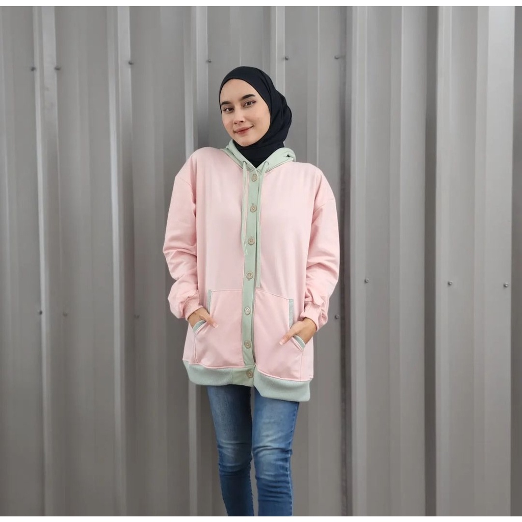 NIO BUUTON LOONG &amp; CROOPE OUTHER SWATER CARDIGAN WANITA ATASAN JACKET GAYA GIRLY KOREAN FASHION LOOK KASUAL SANTAI