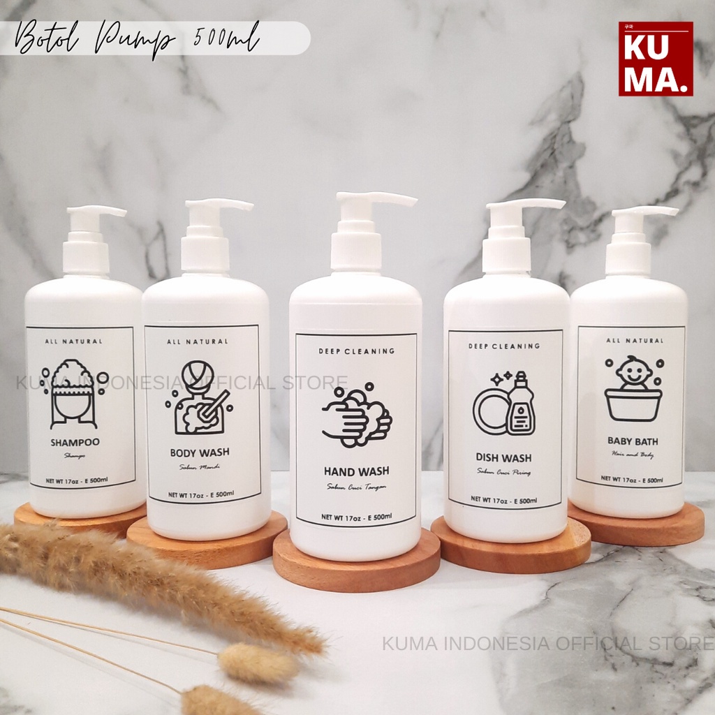 REFILLABLE DISH AND HAND SOAP BOTTLE 500ML | aesthetic bottle refill | botol sabun cuci tangan isi ulang | botol sabun cuci piring isi ulang | botol pump 500ml