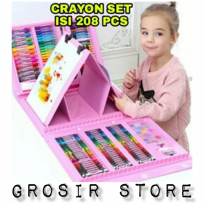 

Crayon Crayon Anak Set Isi 208 Pcs Pensil Warna Alat Lukis Set Crayon Set