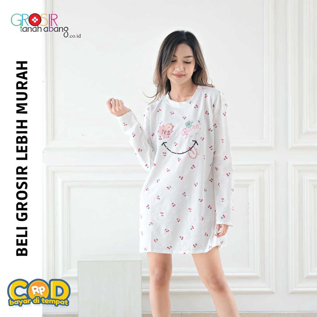 TUNIK IMPORT WANITA BORDIR SMILE KATUN