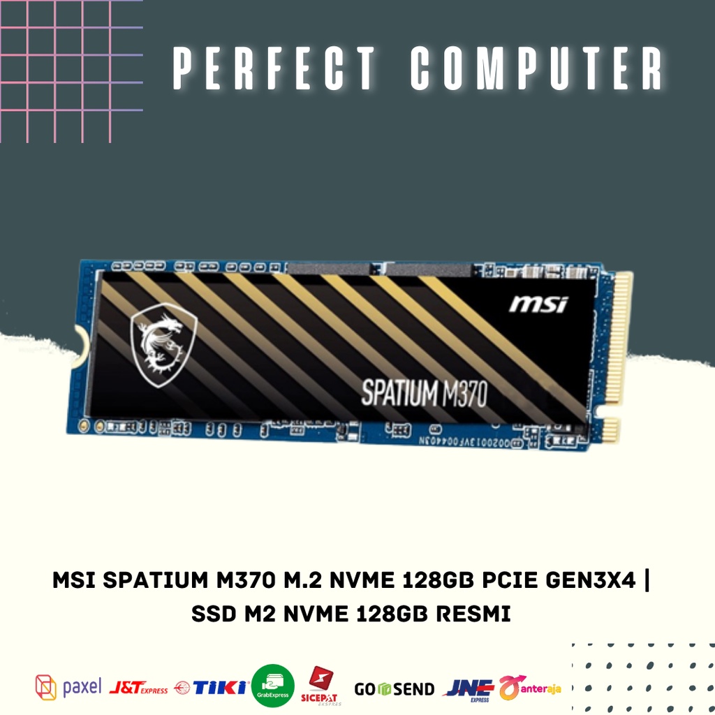 MSI Spatium M370 M.2 NVMe 128GB PCIe Gen3x4 | SSD M2 NVMe 128GB Resmi