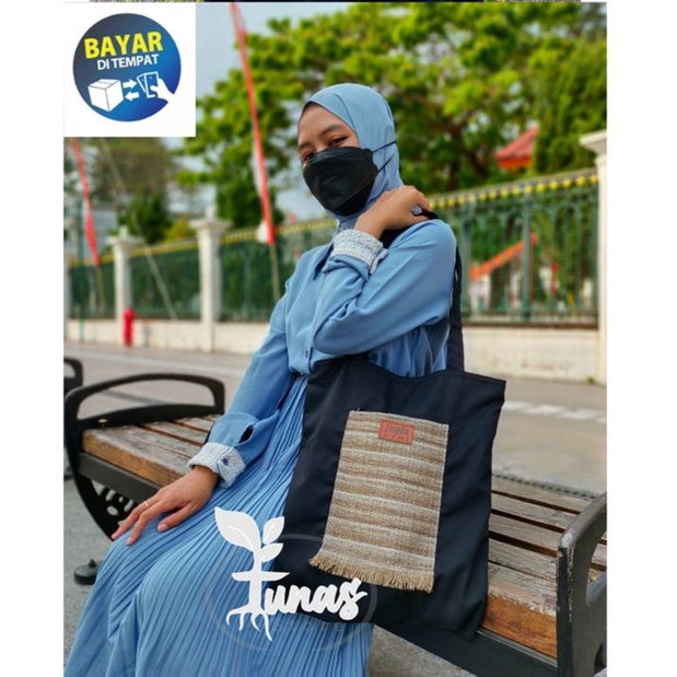 Tunas / Tote Bag Sumbu Goni Wanita / tas bahan karung goni / Tote Bag Wanita Khas Jogja / tas jogja 