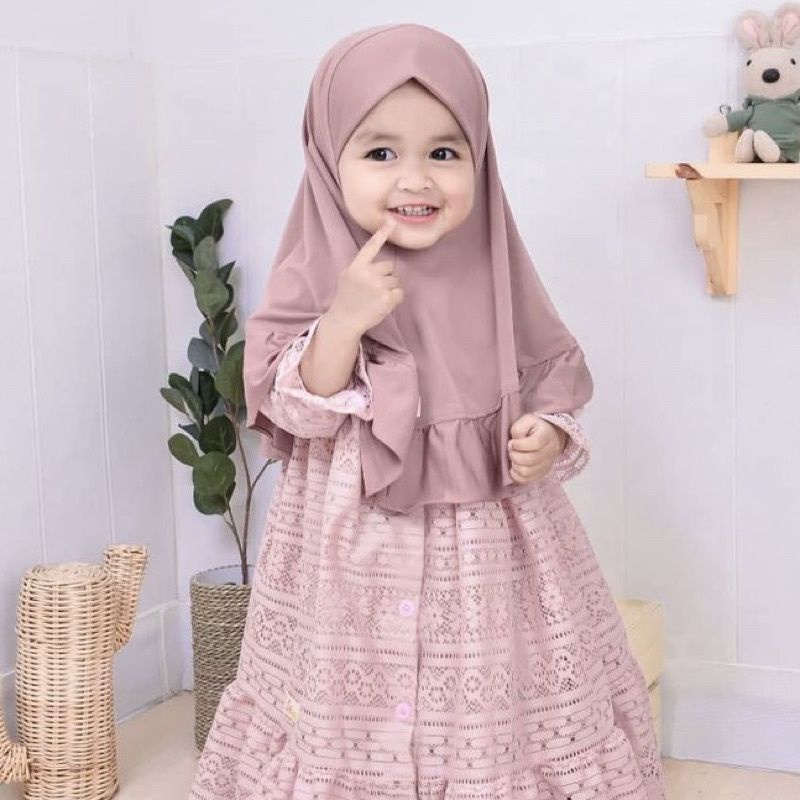 LINA HIJAB REMPEL SEGITIGA JILBAB INSTAN ANAK 1 - 3 tahun JERSEY PREMIUM (KJI)