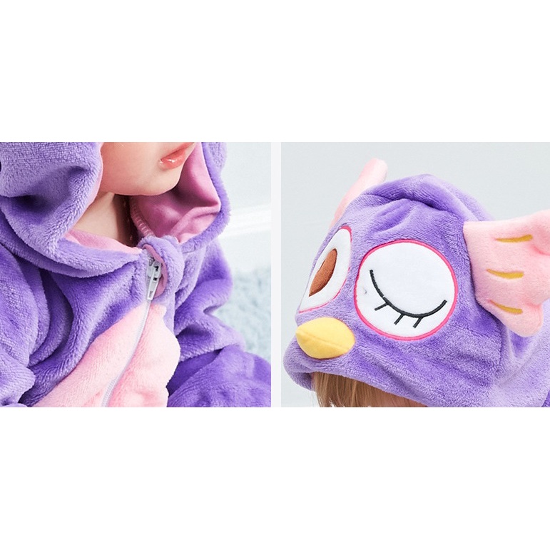 Purple Owl Burung Hantu Onesie Kostum Costume Bayi Anak Balita Kostum