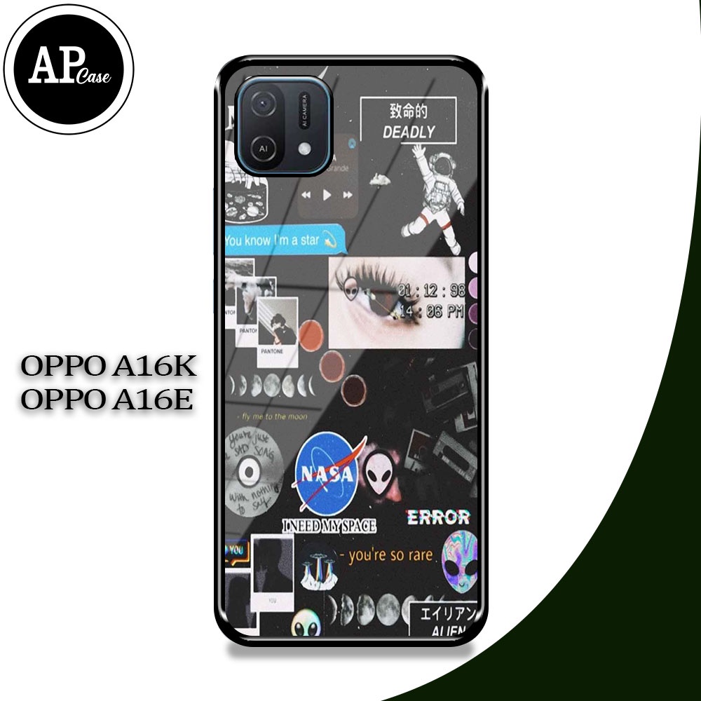 Case OPPO A16K / A16E Hardcase 2D Glossy Case Motif NASA Terbaru Ap Case - Custom Case - Casing - Ha