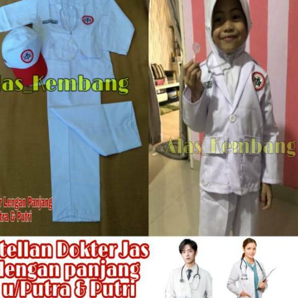 ✧ TERBARU Baju Dokter Model Jaz Lengan Panjang / Kostum Dokter u/Putra-Putri ❆
