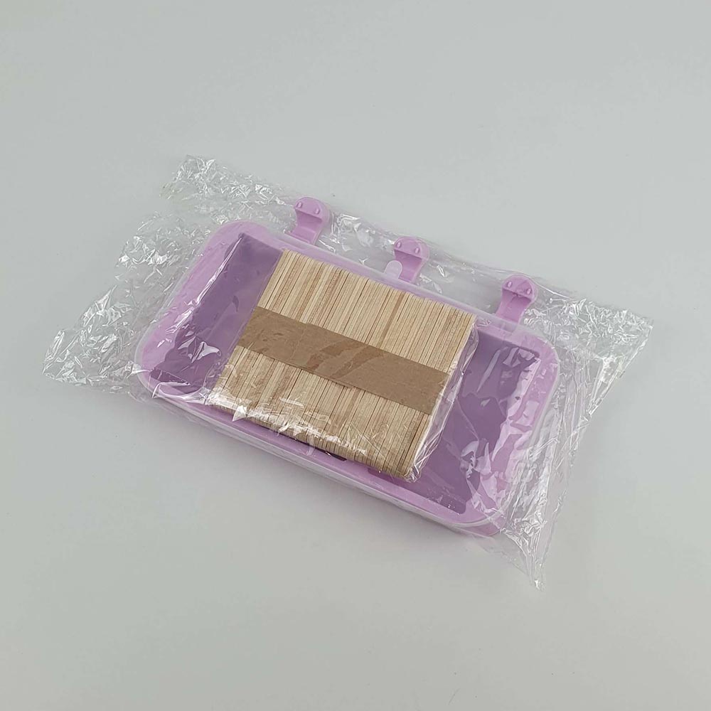 Es Krim 3 Hole Silicone Mold Dessert with 50 Popsicle Stick Wavy - JSC8004 - No Color