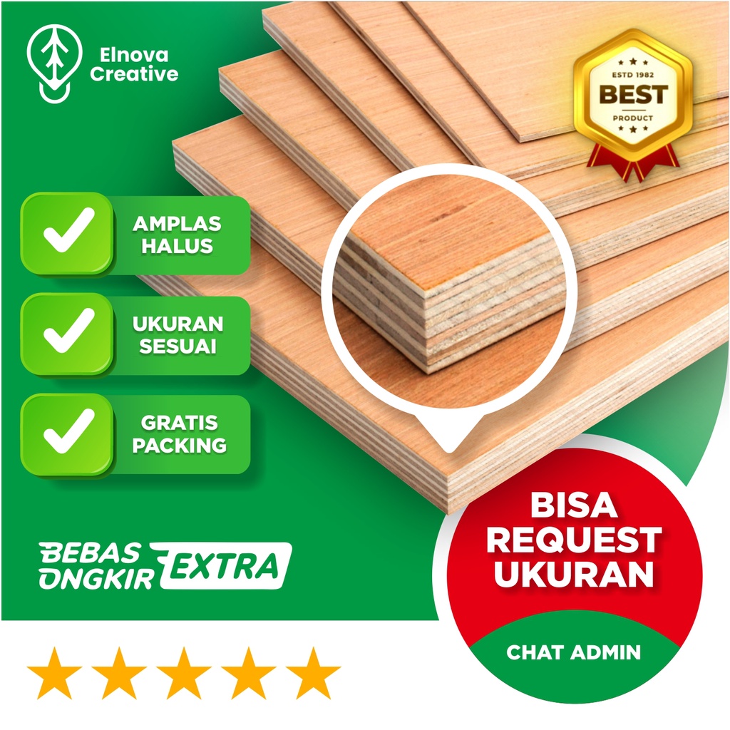 60 x 40 cm TEBAL 9mm PAPAN KAYU MULTIPLEK / TRIPLEK / MERANTI / ALBA / TRIPLEK CUSTOM / PAPAN CUSTOM