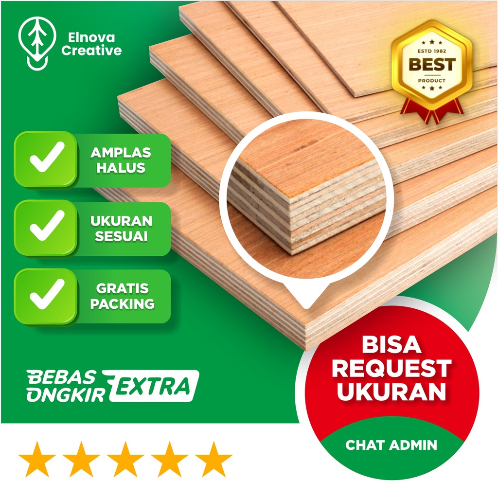 60 x 40 cm TEBAL 9mm PAPAN KAYU MULTIPLEK / TRIPLEK / MERANTI / ALBA / TRIPLEK CUSTOM / PAPAN CUSTOM / ANTI RAYAP