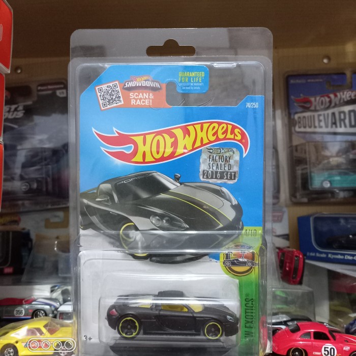 HOTWHEELS PORSCHE CARRERA GT HITAM HW EXOTICS US CARD FACTORY SEALED