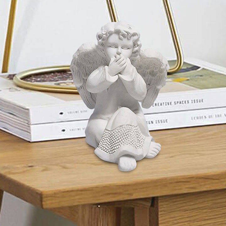 Patung Taman Malaikat Angel Shaped Decorative Garden Statue - LU01 - White