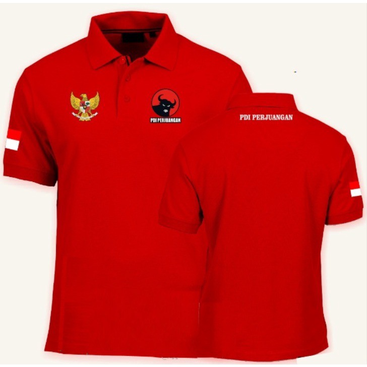 Kaos Polo Shirt Tshirt Baju Kerah Distro FS PDIP Perjuangan PDI partai Demokrasi Indonesia polos cus