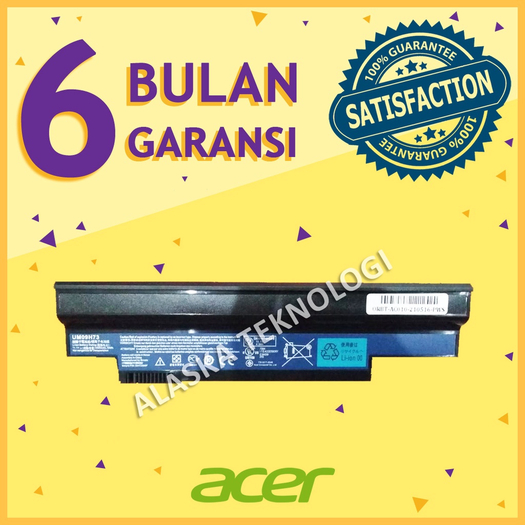Original Baterai Laptop Acer Aspire One AO532 AO533 533 532h 532h-2067 532h-21b 532h-21r 532h-21s 53