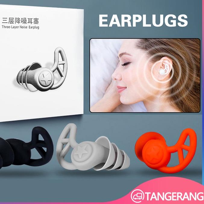 ➨ 3 Layers Earplugs Tidur Peredam Suara Nyaman/Silicone Earplugs Noise Reduction Sleeping Earplugs ✤