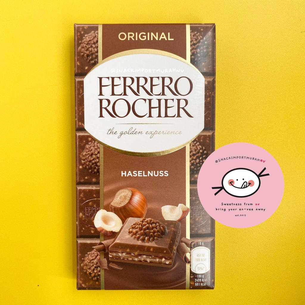 Jual Ferrero Rocher Milk Chocolate Original Hazelnut / Dark Chocolate Hazelnut Tablet Shopee