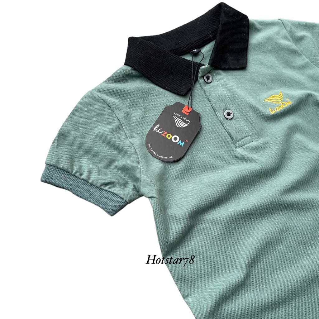 Kaos Anak Lacost Cotton Premium , Kaos Polo Anak ,Kaos Kerah Anak Warna Mineral Green hizoOM Original