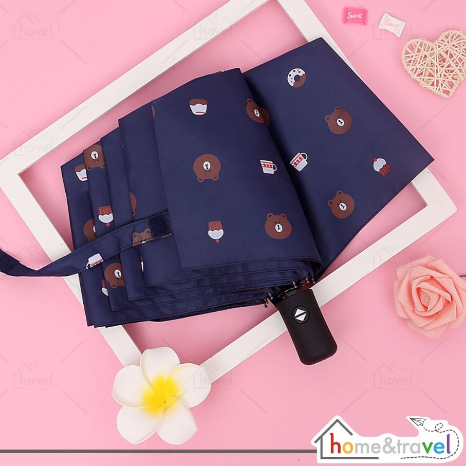 ۞ HOVELSHOP Payung Motif Lucu Karakter Beruang Payung Magic 3D Lipat Tebal ✹