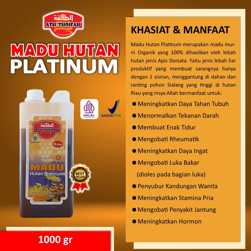 

Madu Murni Hutan Apis Dorsata Platinum Ath-Thoifah