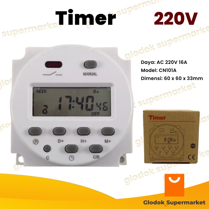 Timer Switch Digital 220v Time Delay Relay CN101A untuk Lampu