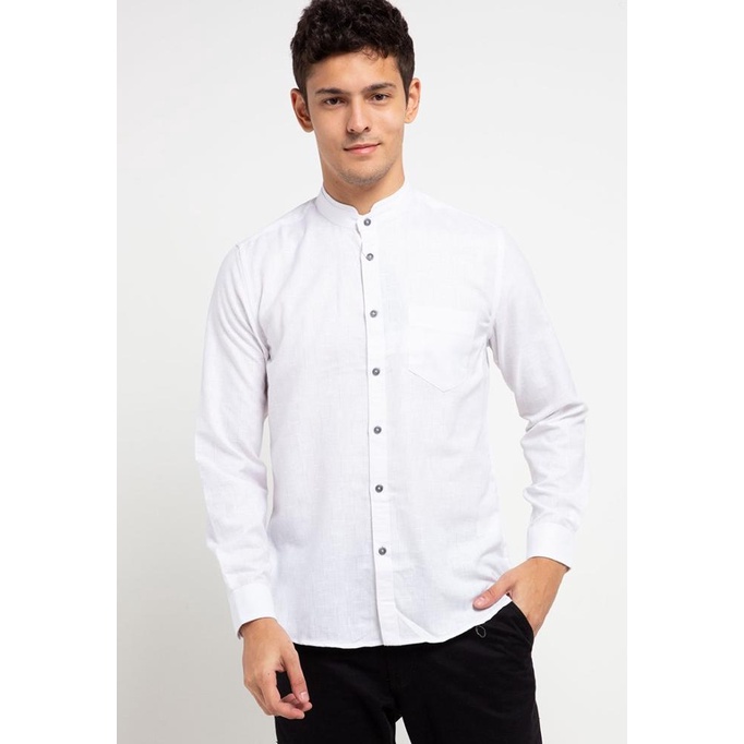 Sale MOC Kemeja Lengan Panjang Slim Fit Blasther-White /BAJU KOKO PRIA/BAJU KOKO DEWASA/BAJU KOKO AN