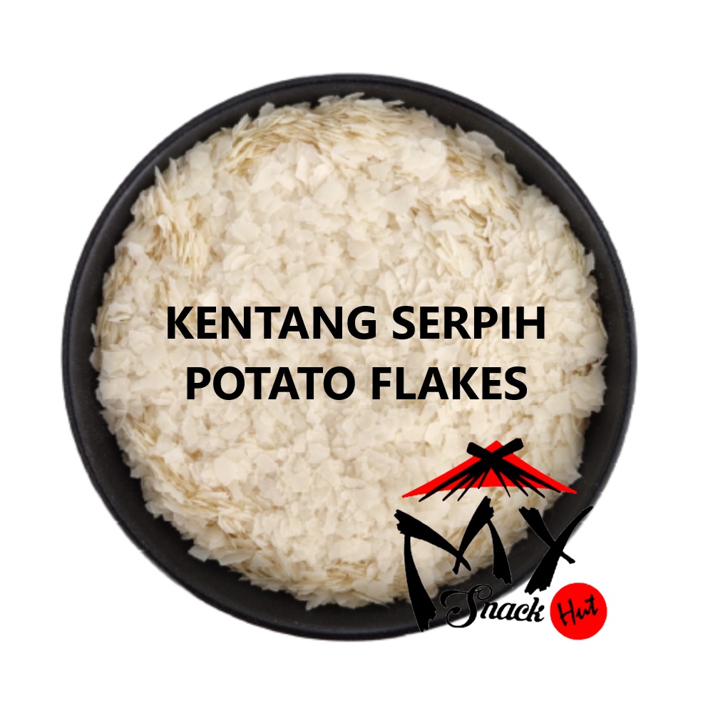 POTATO FLAKES 100GR - FLAKE KENTANG KASAR MASH KERING SERPIH HALUS MASHED POTATO COARSE HALAL