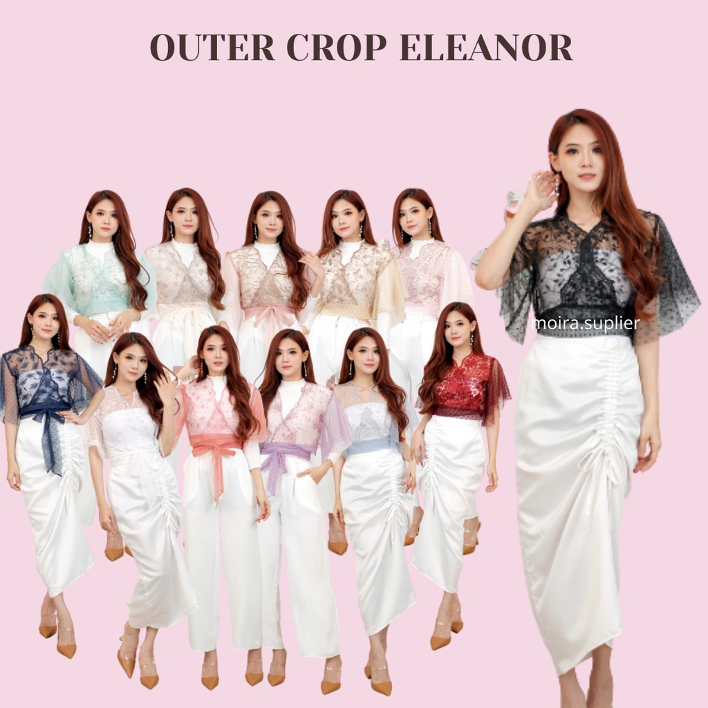OUTER CROP ELEANOR BRUKAT TILE KOMBINASI POLKADOT ATASAN KEBAYA MURAH