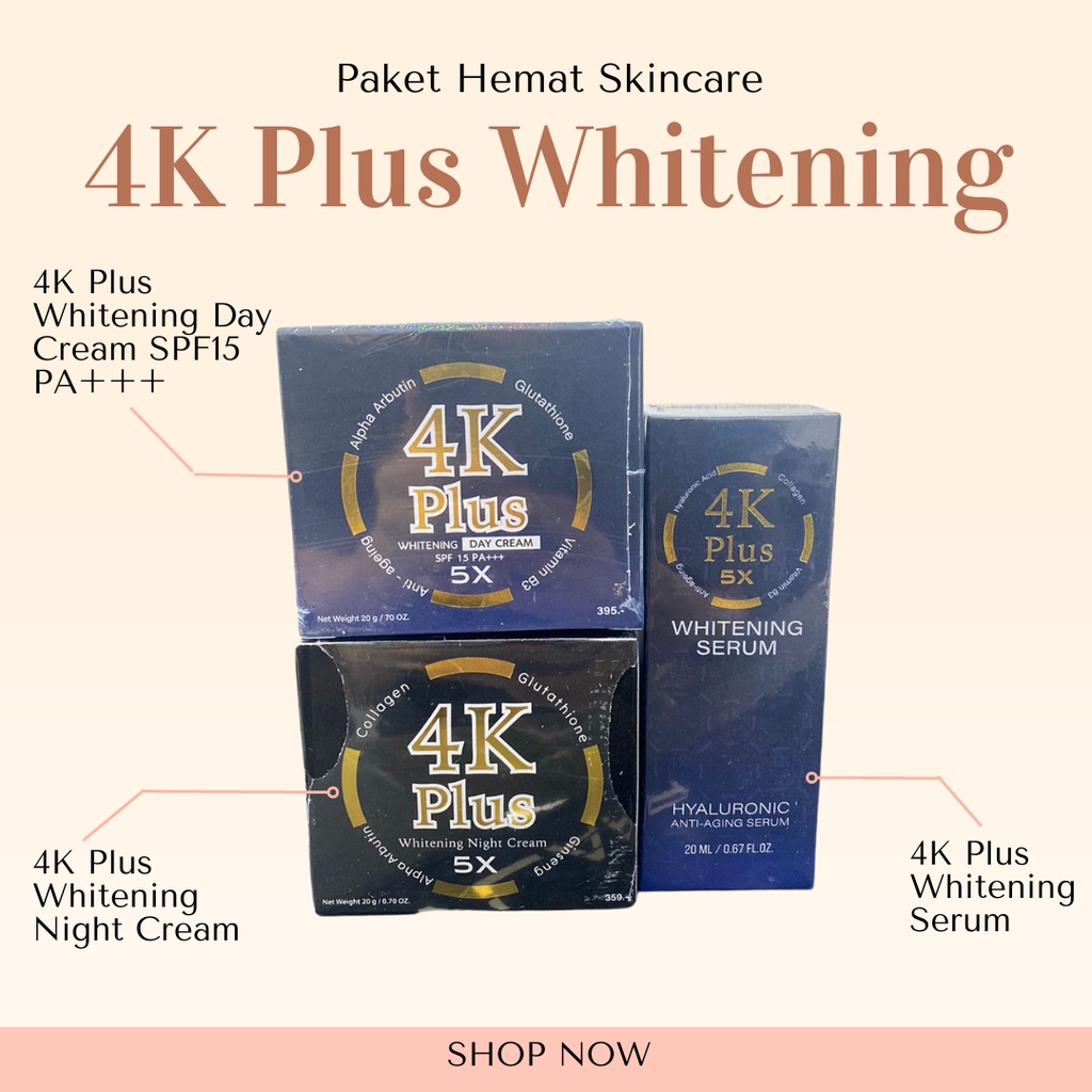 Paket Hemat Skincare 4K Plus Whitening Day &amp; Night Cream