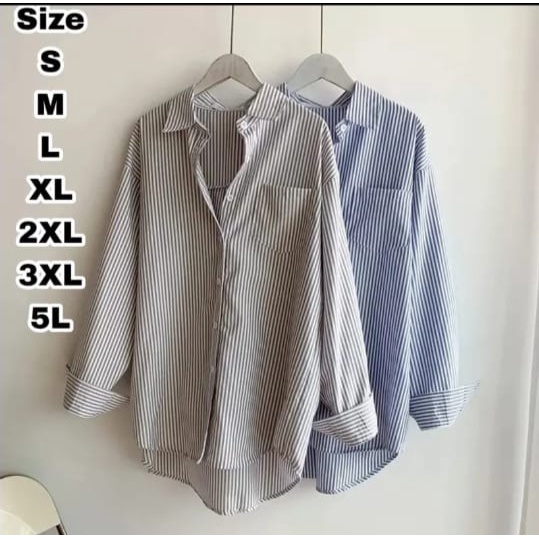 NADA ATASAN KEMEJA CASUAL WANITA JUMBO SIZE S M L XL XXL XXXL 5L KEMEJA SALUR BIG SIZE OVER SIZE