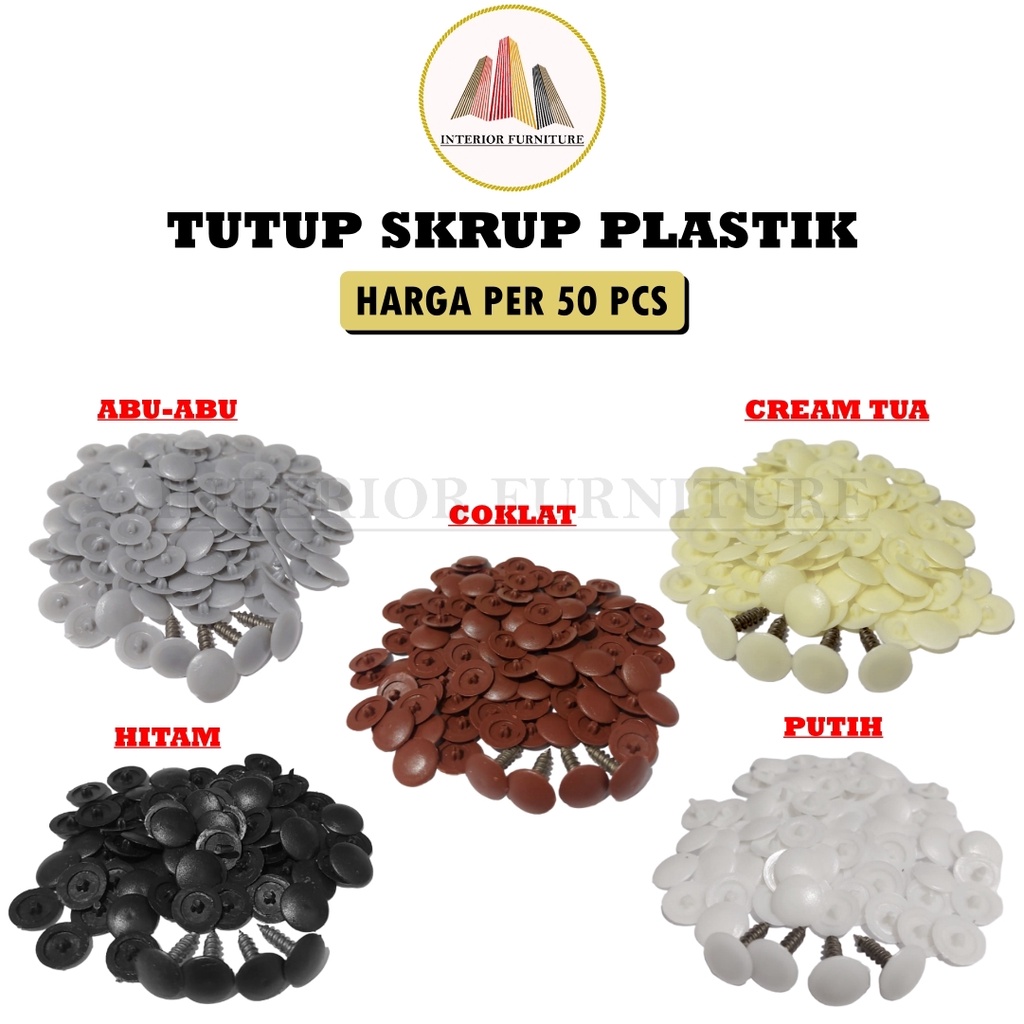 Penutup Sekrup Tutup Sekrup Skrup Plastik Dop Screw Cap Cover Plastik Sekrup Model Plus