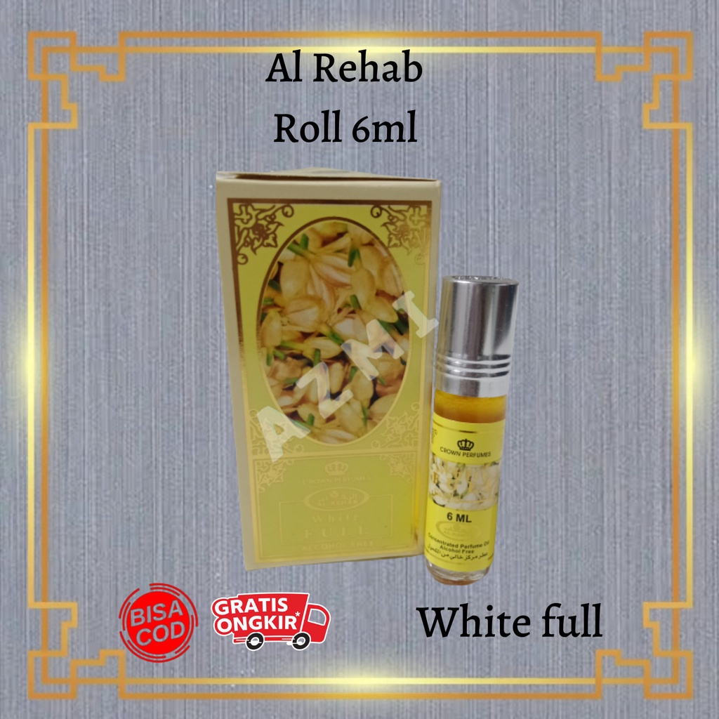 Parfum AL Rehab White Full ROLL 6ML Original Asli Saudi Arabia