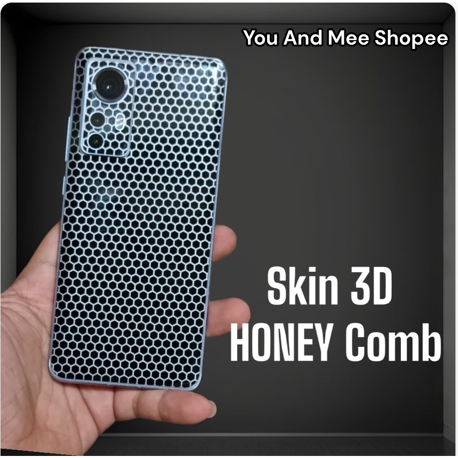 Honey Comb ! Skin Back Casing Samsung A54 A34 A24 A14 A53 A52 A52s A51 A50 A50s A73 A72 A71 A70 A33 A32 A31 A30 A30s A23 A22 A21 A21s A20 A20s A13 A12 A11 A10 A10s A80 A8-2018 Garskin Forkring Belakang Motif Hitam Black Anti Jamur Sticker Murah HP 5G 4G S