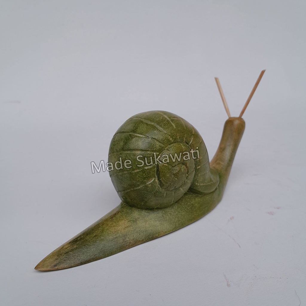 Patung kayu Siput mini 12cm ukiran handmade bali