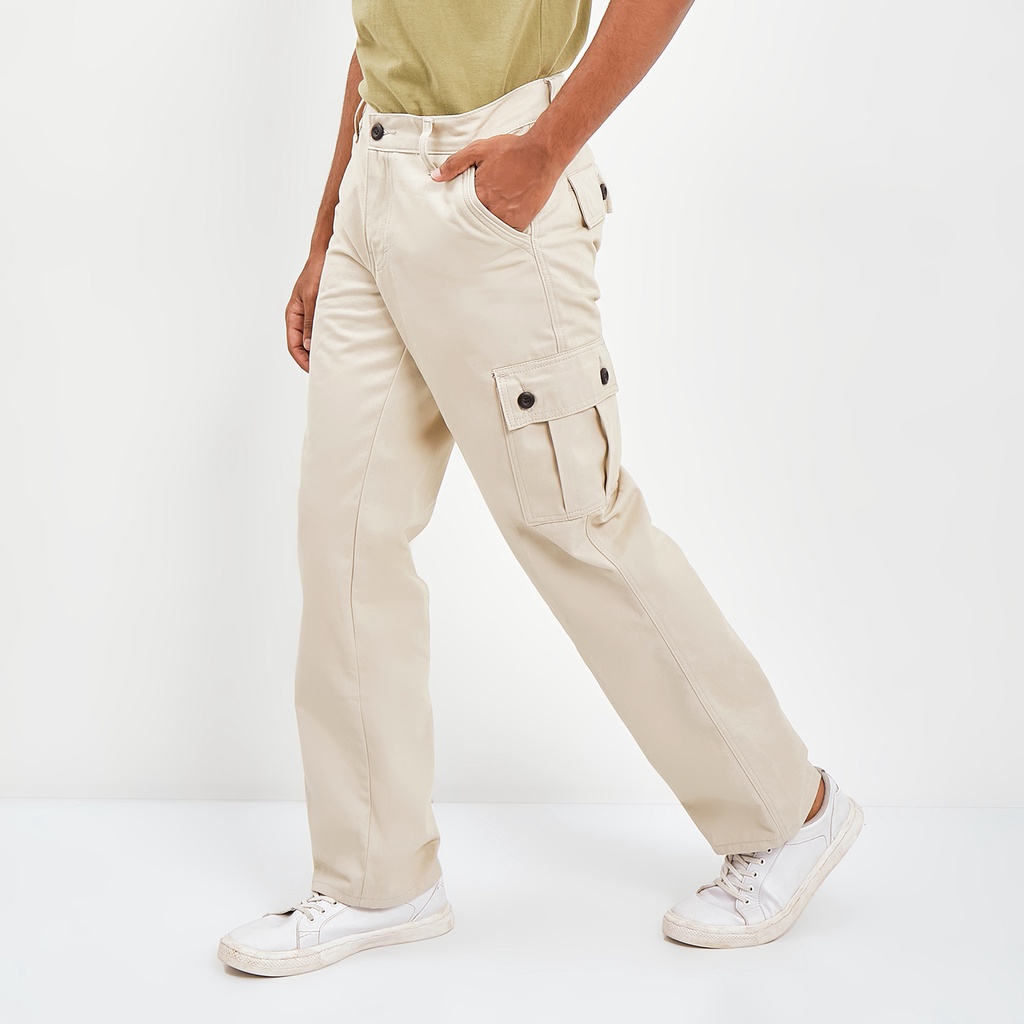 Pluviophile - Long Cargopants celana cargo panjang reguler - Cream