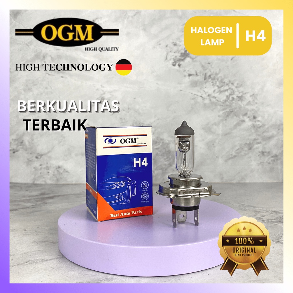 OGM - BOHLAM LAMPU HALOGEN MOBIL H4 12V 60/55W 100/90W 130/100W 24V 75/70W 100/90W HIGH QUALITY SUPE
