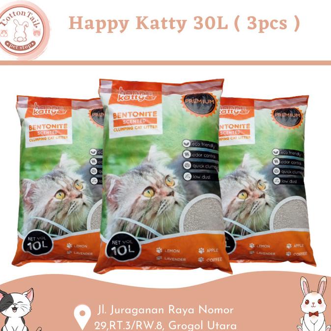 

Happy Katty 30L ( 3pcs ) / Pasir Kucing Happy Katty Premium 30L (3pcs)