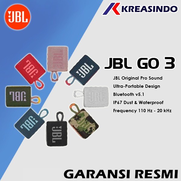 Speaker Jbl Go3 / Go 3 Portable Bluetooth Wireless Speaker Original