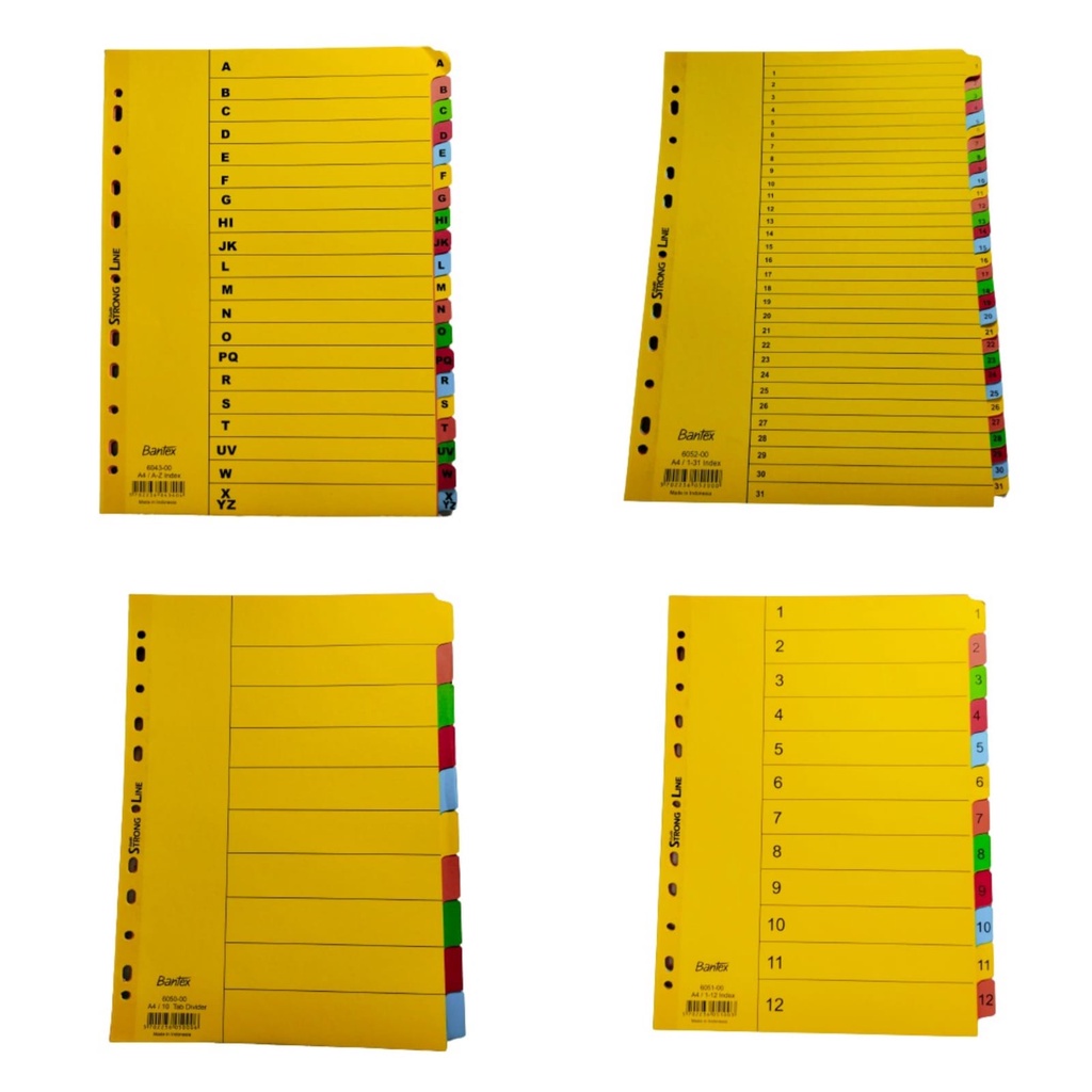 

DIVIDER BANTEX A4 / PEMBATAS ORDNER A4 BANTEX