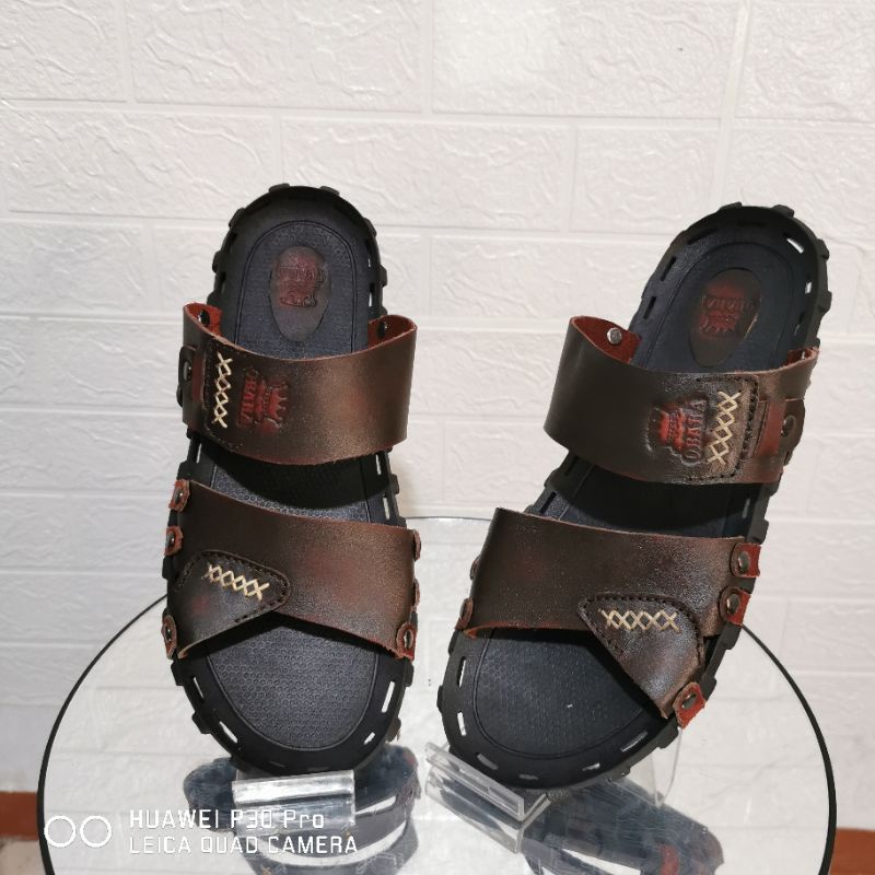 PROMO Sandal Pria Kulit Asli Sandal Model Terbaru Pria Kulit Asli