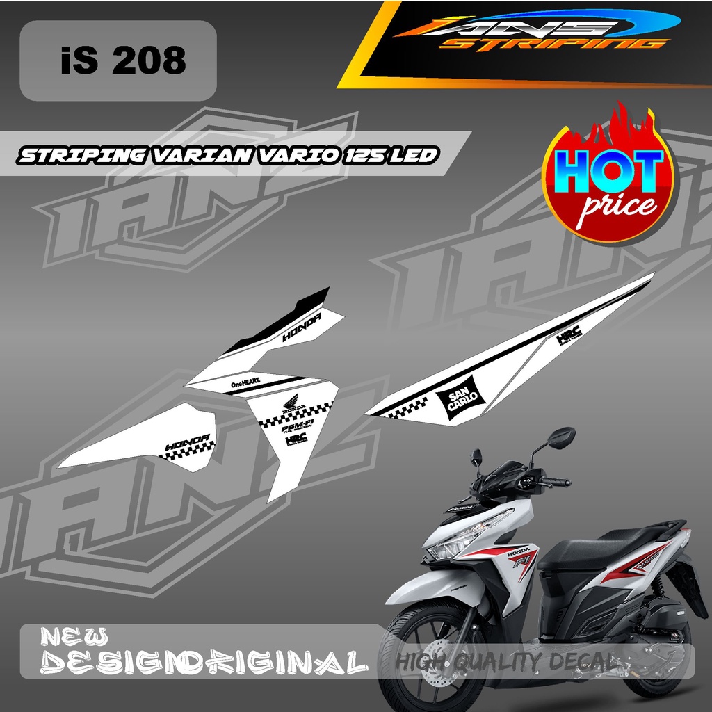 DECAL STIKER STRIPING MOTOR HONDA VARIO 125 LED VARIASI DESAIN WARNA / STIKER DECAL HONDA VARIO125 / DECAL KERETA HONDA VARIO 125 LED IS208