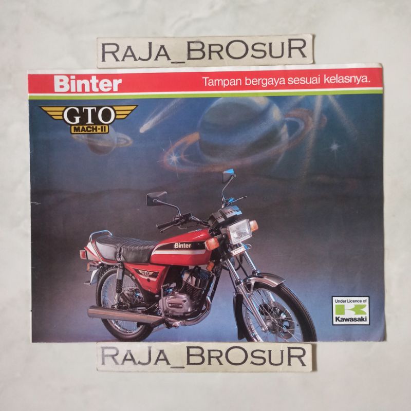 Poster brosur katalog leaflet jadul lawas Kawasaki Binter GTO Mach II/Binter GTO Mach 2 1983