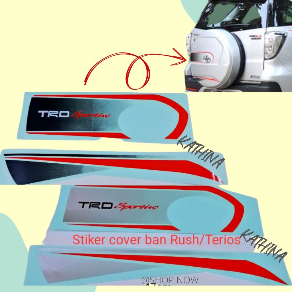 Stiker Cover Ban Serep Tulisan TRD Sportivo Mobil Toyota Rush Terios