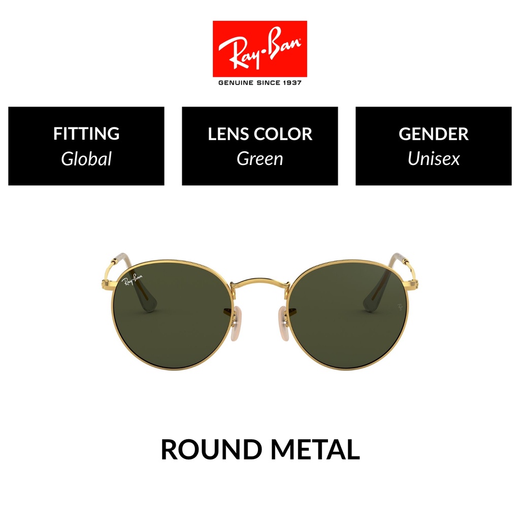 RAY-BAN Round Metal | RB3447 1 | Global Fitting | Sunglasses | 50mm